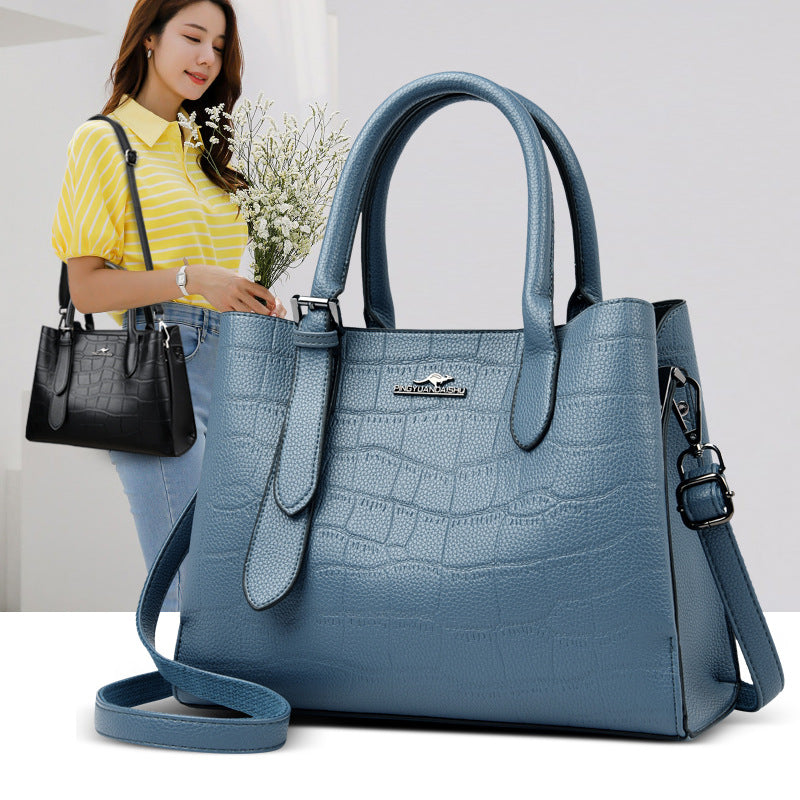 Women's Charming Plain Kangaroo Alligator Print Handbags