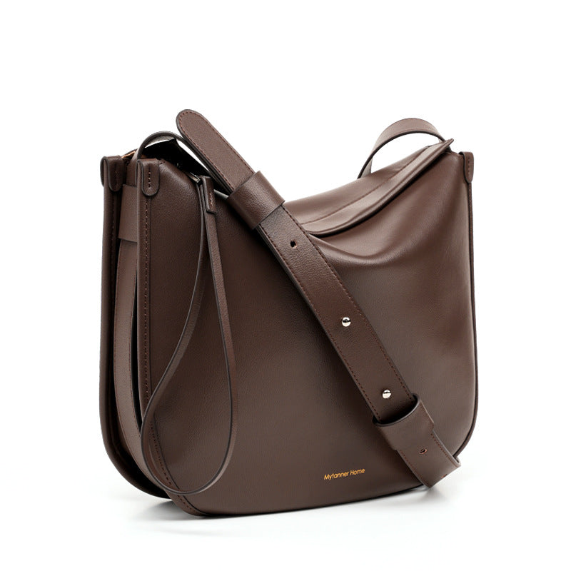 Women's Large Capacity Commuter Versatile Underarm Cowhide Shoulder Bags