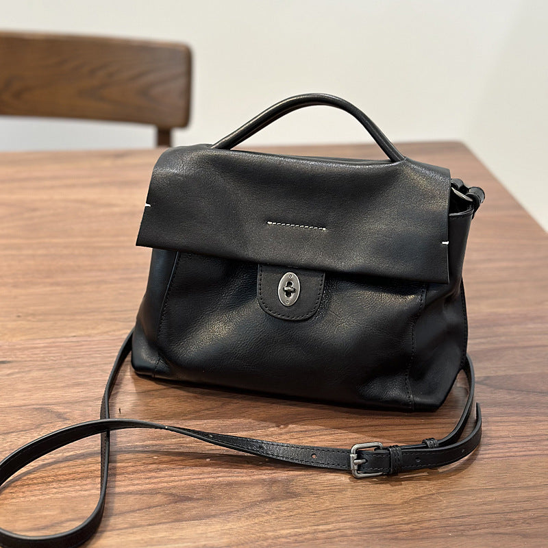 Women's Retro Imported First Layer Vegetable Tanning Handbags