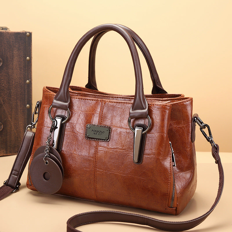 Women's Retro Contrast Color Personality Large Capacity Handbags