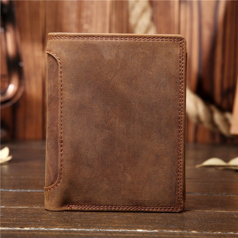 Men's Crazy Horse Tide Head Layer Cowhide Ladies Wallets