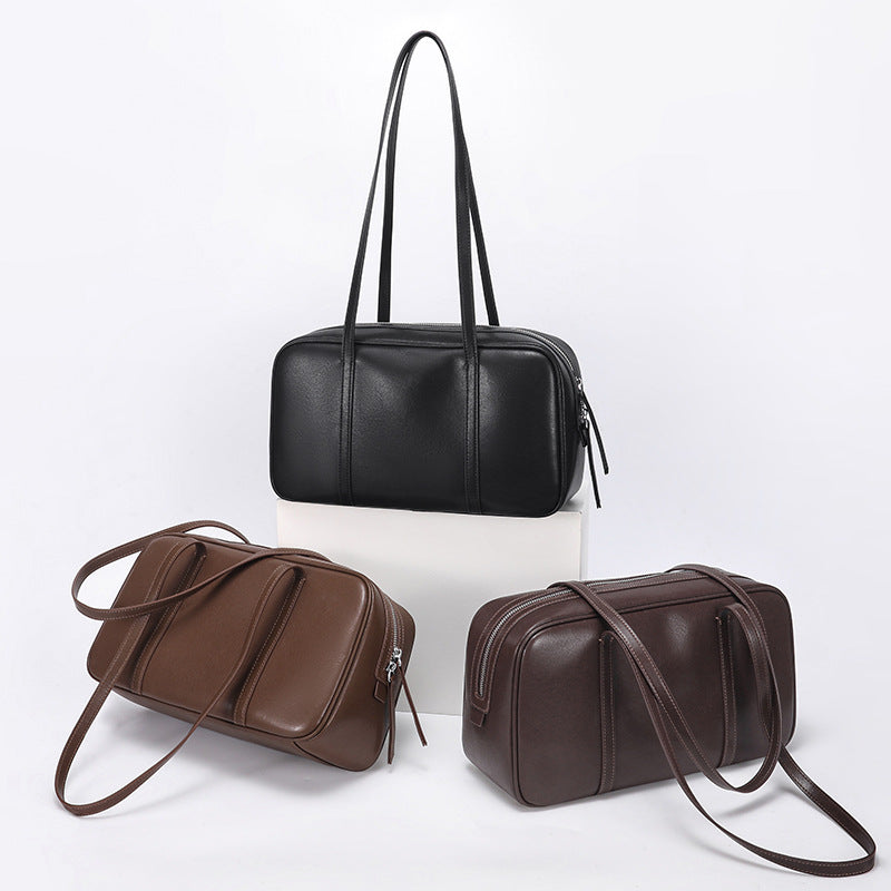 Women's Genuine Leather Fashion High Sense Boston Shoulder Bags