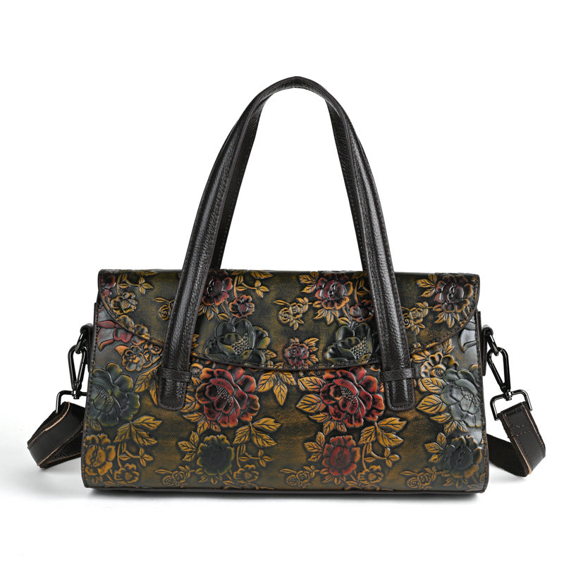 Women's Clutch Genuine Leather Retro Mother First Handbags