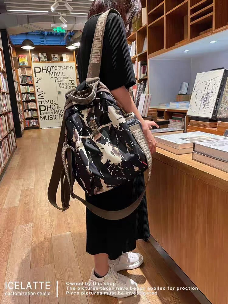 Women's Ink Printing Gold Fashion Waterproof Oxford Backpacks