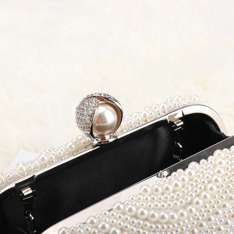 Elegant Cheongsam Pearl Dinner Chain Clutch Evening Bags