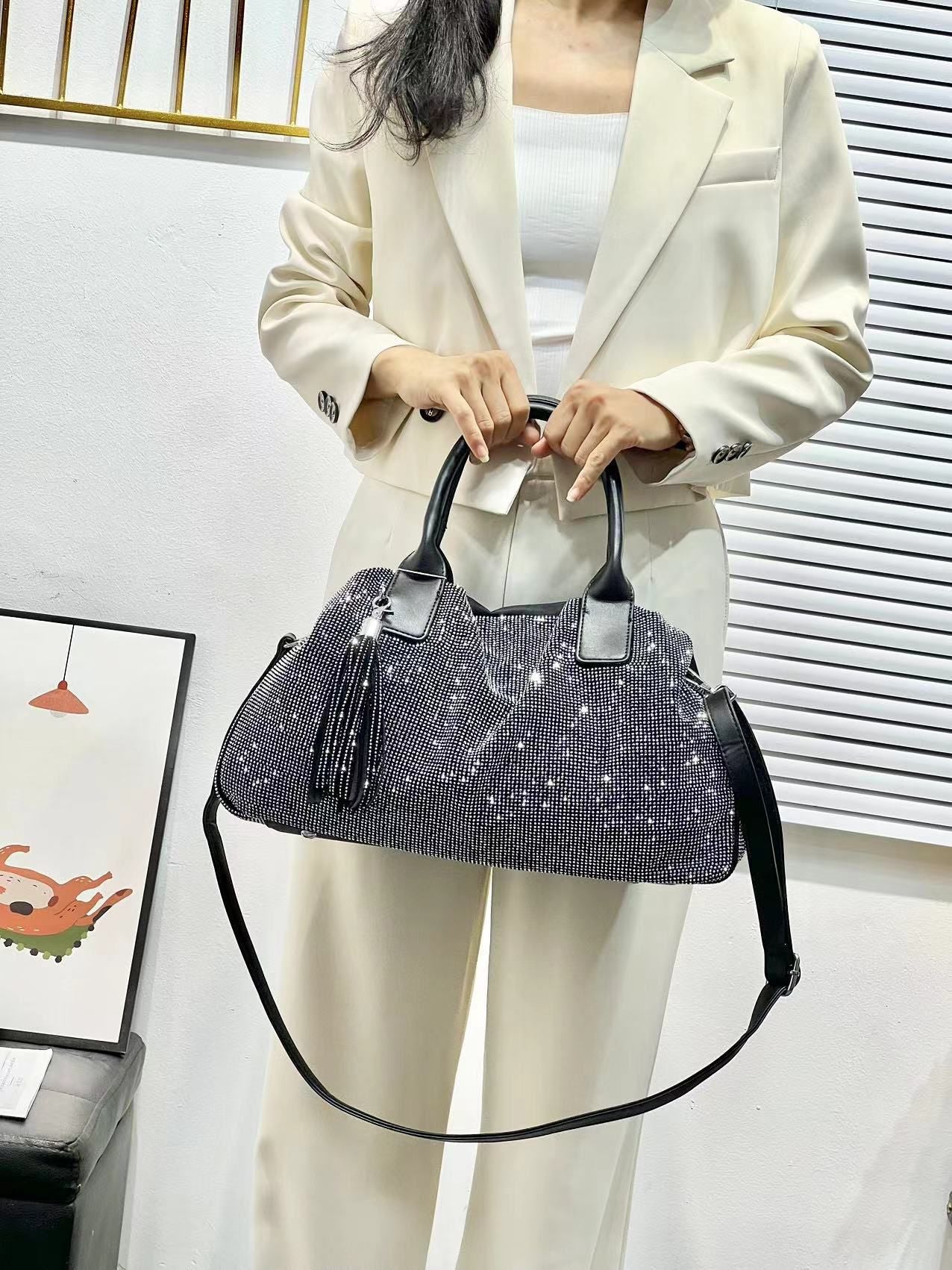 Women's Rhinestone Fashion Shiny Large Capacity Handbags