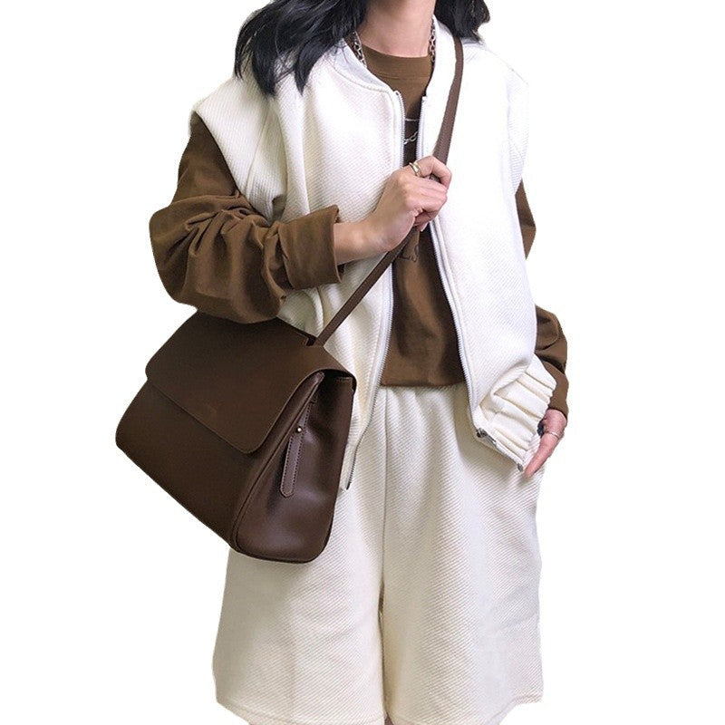 Women's High-grade Portable Cowhide Simple Fashion Large Shoulder Bags