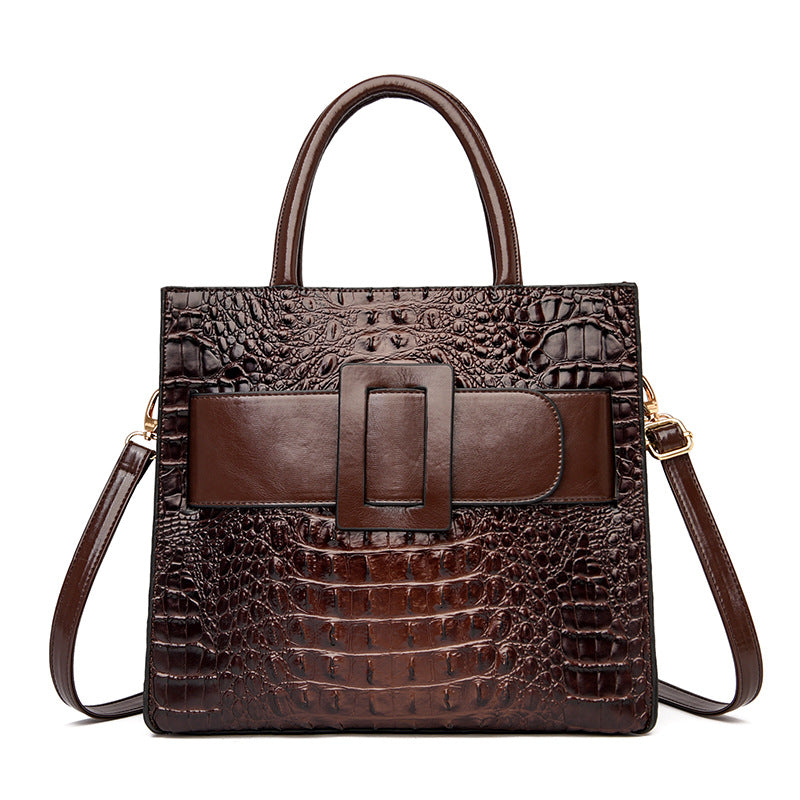 Women's Durable Crocodile Pattern Trendy Vintage Handbags