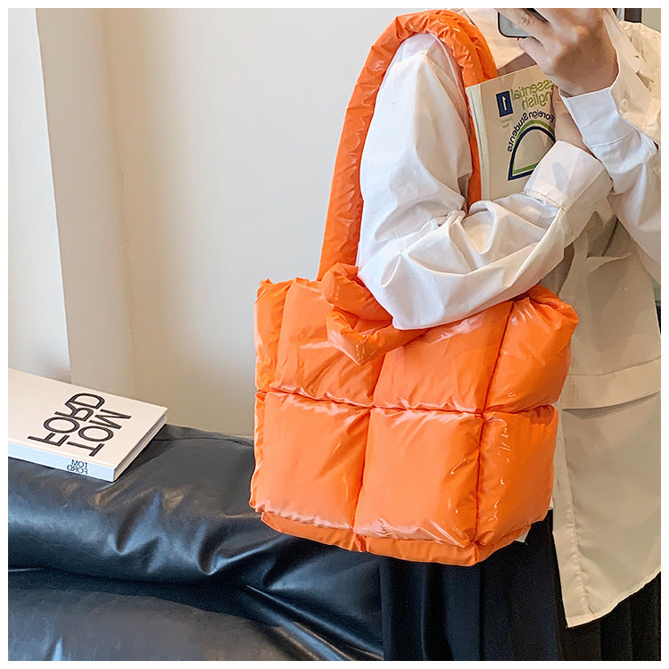 Women's Down Soft Plaid Feeding Cotton Fashion Shoulder Bags