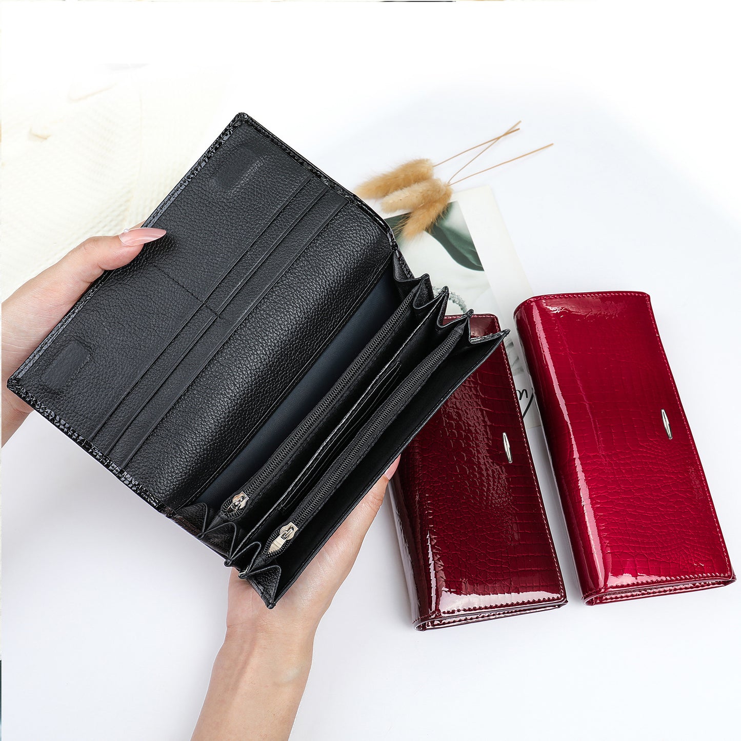Women's Genuine Leather Cattlehide Fashion First Layer Ladies Wallets