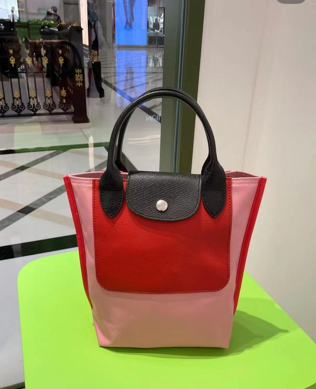 Women's Color-matching Leather Patchwork Portable Dumpling Handbags