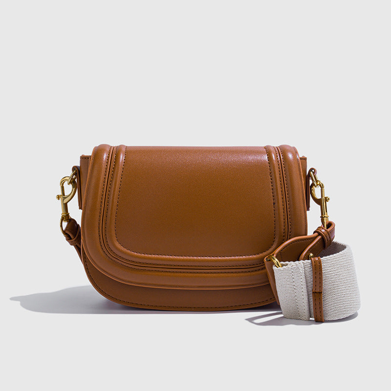 Women's Home Saddle Fashion Broadband Contrast Color Crossbody Bags