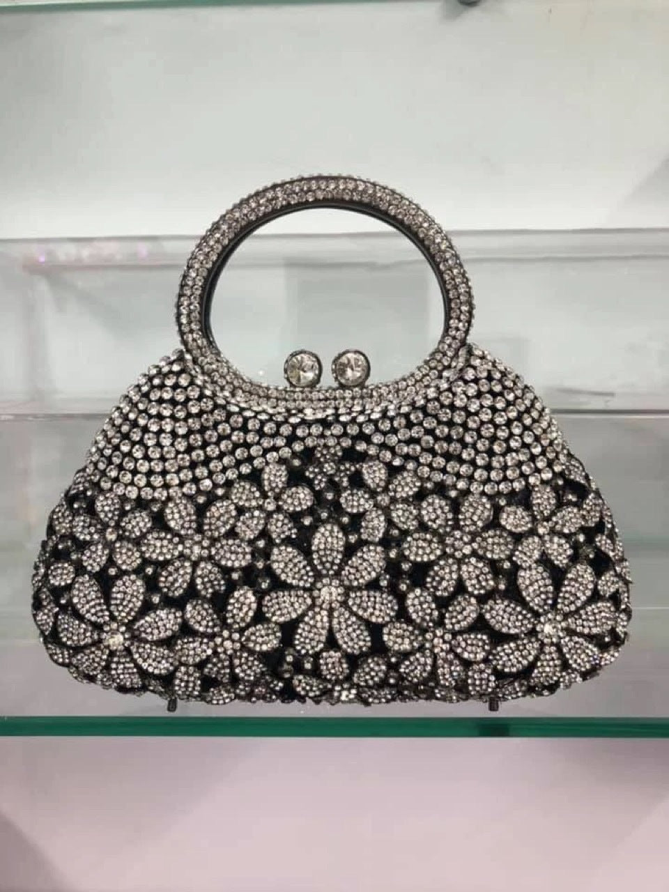 Women's Strictly Selected Little Daisy Diamond Flowers Rhinestone Large Capacity Evening Bags