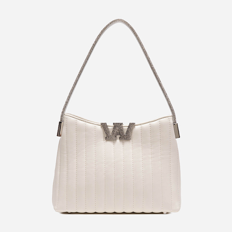 Women's Rhinestone Quartz Diamond Chain Alexander Wang Underarm Bags