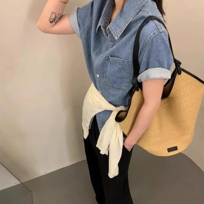 Women's Straw Woven French Minority Designer Handbags