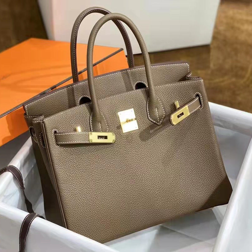 Women's Leather Line Imported Calfskin Lychee Pattern Bags