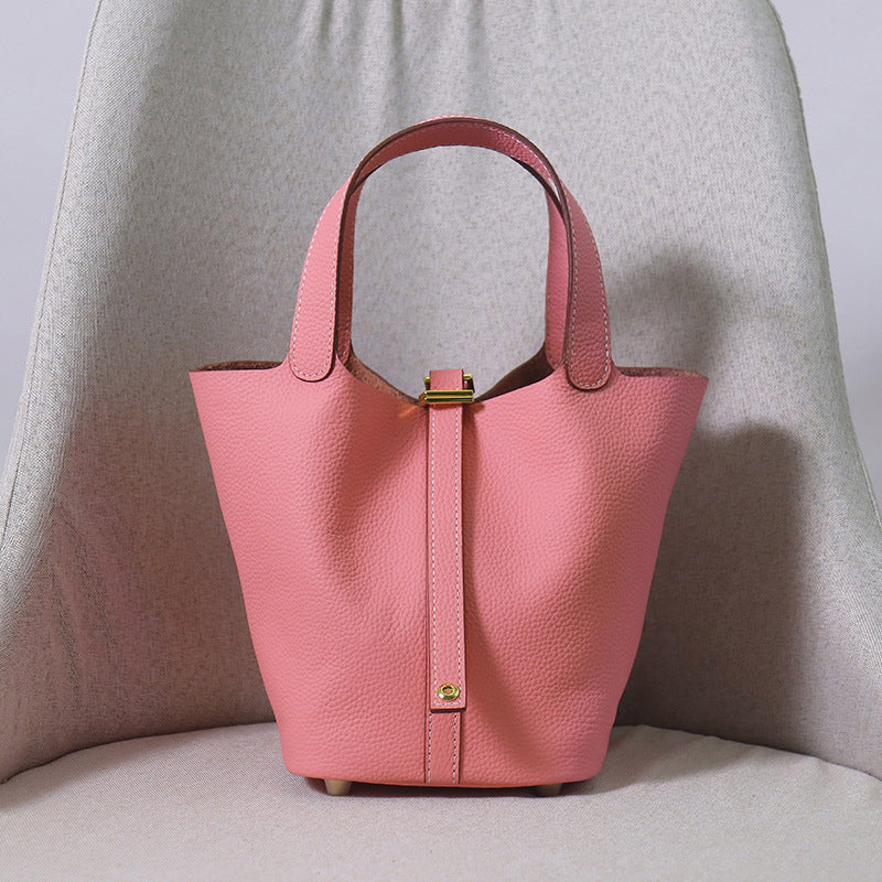 Women's Upgraded First Layer Cowhide Gold Vegetable Handbags