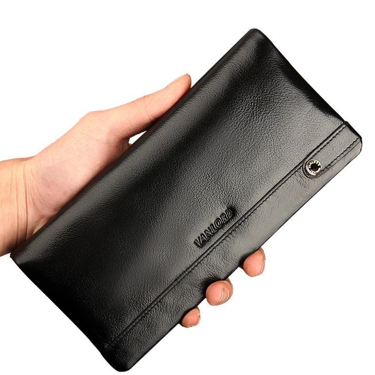 Men's Leather Long Cowhide Zipper South Korean Men's Wallets