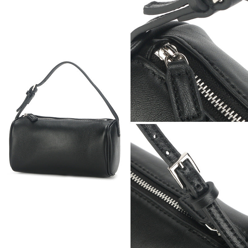 Round High Sense Mini Cowhide One Handbags