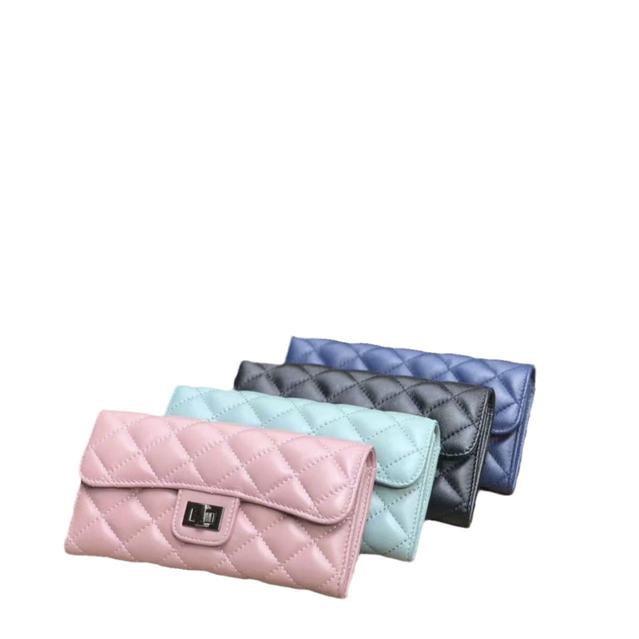 Sheepskin Female Rhombus Niche Long Fashion Genuine Coin Purses