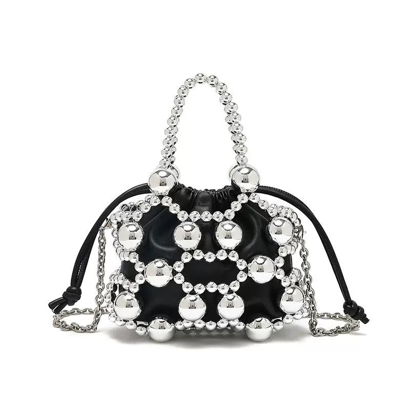 Design Exquisite Hollow Metal Beaded Woven Evening Bags
