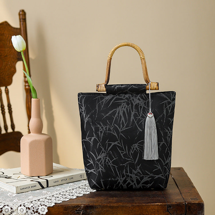 Leaf Printed Wooden Ancient Style Cheongsam Bags