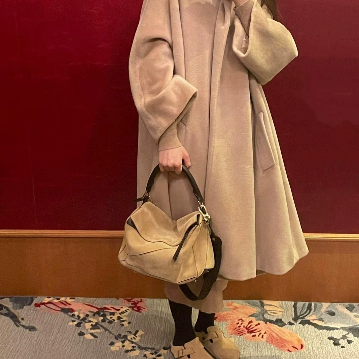 Vintage Geometric Frosted Cowhide Portable Fashion Handbags