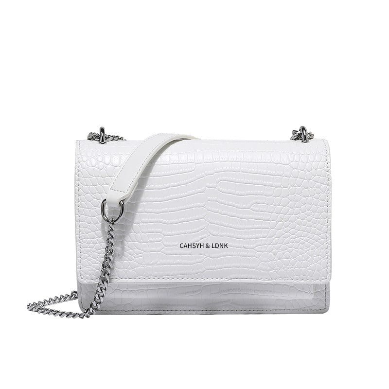 Women's Surrogate Shopping High-grade Genuine Leather Crocodile Pattern Versatile Chain Crossbody Bags