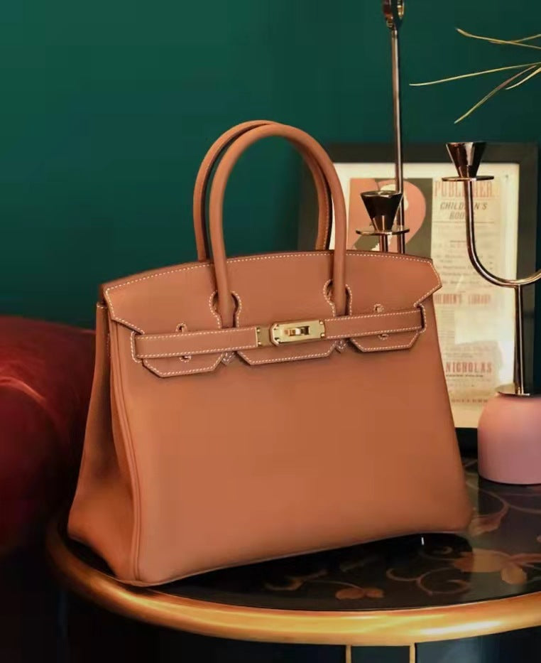 Women's First Layer Cowhide Genuine Leather Kelly Shoulder Bags