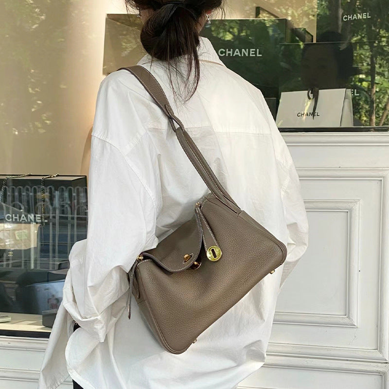 Women's Half Wax Line First Layer Cowhide Lindy Doctor Shoulder Bags