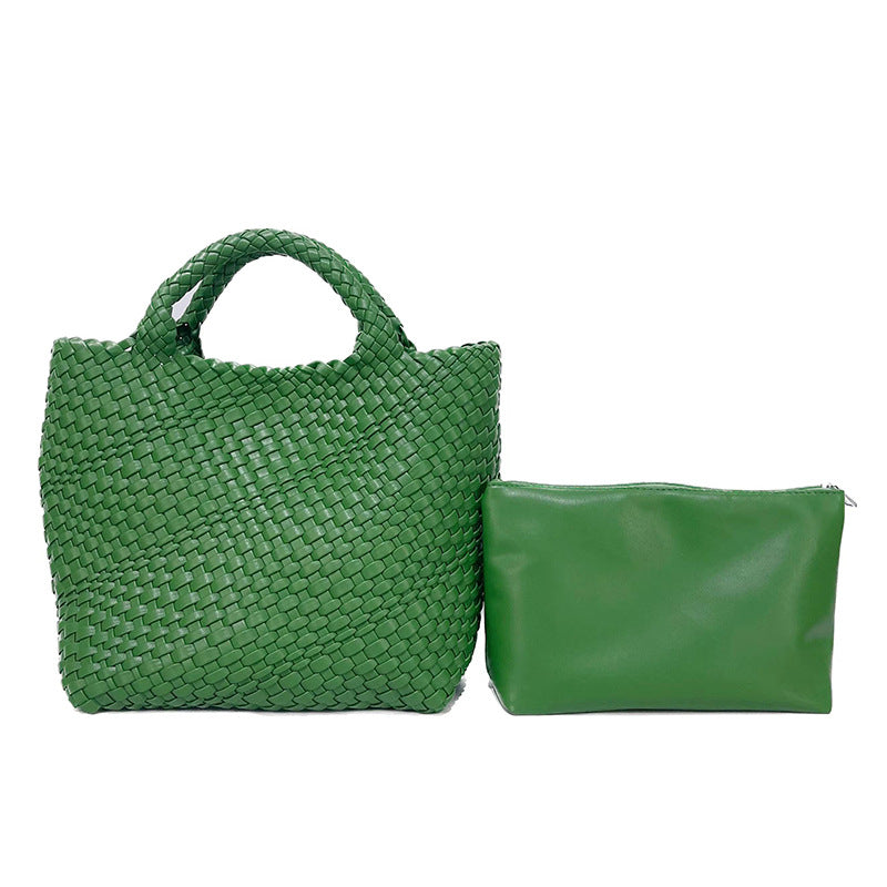 Women's Large Capacity Woven Fashion Double Wrist Shoulder Bags