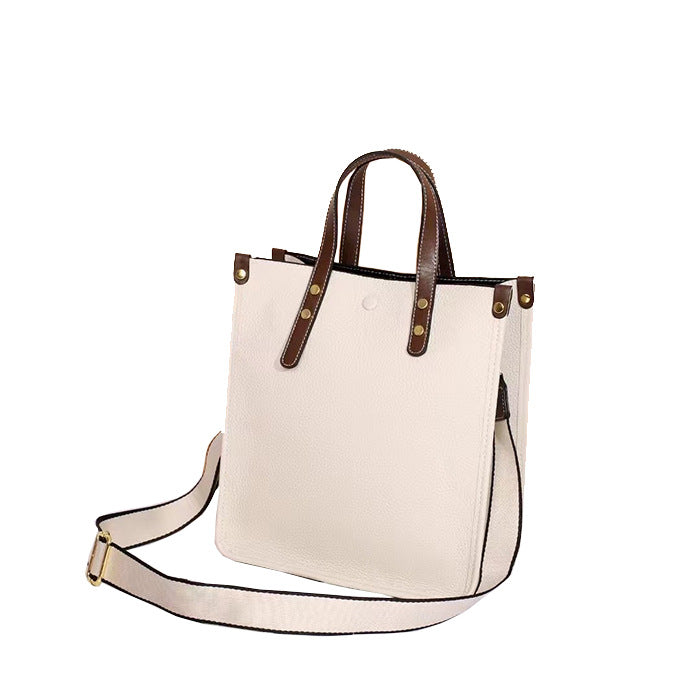 Women's Korean Style Portable Business Commute Versatile Simple Leather Shoulder Bags