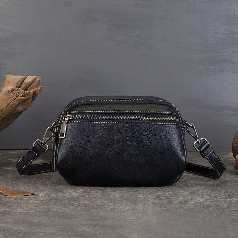 Women's Round Hand-rub Color Soft Large Capacity Crossbody Bags