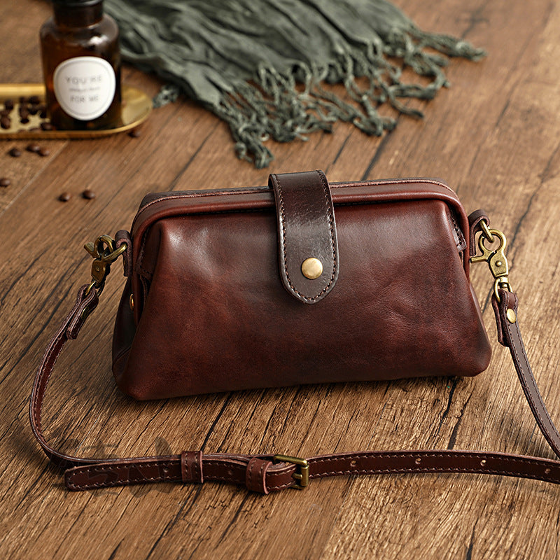 Women's Handmade Dye Penetration Waxing Leather Genuine Crossbody Bags