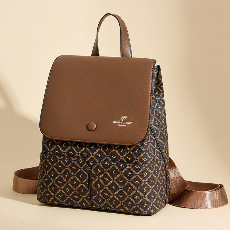Women's Light Luxury Large Capacity Simple Leisure Soft Backpacks