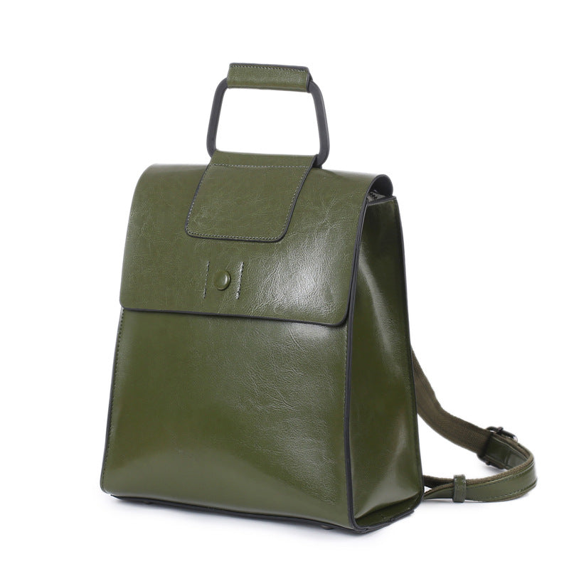 Women's Genuine Leather Fashion Oil Wax Cowhide Backpacks