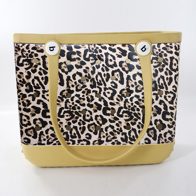 Women's Hole Beach Storage Big Printing Basket Handbags