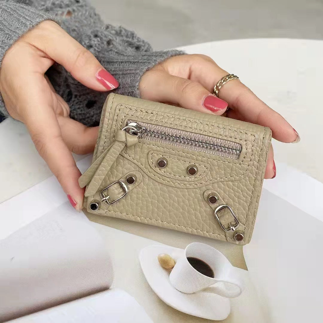 Women's Short Thin Soft Leather Korean Trendy Handbags