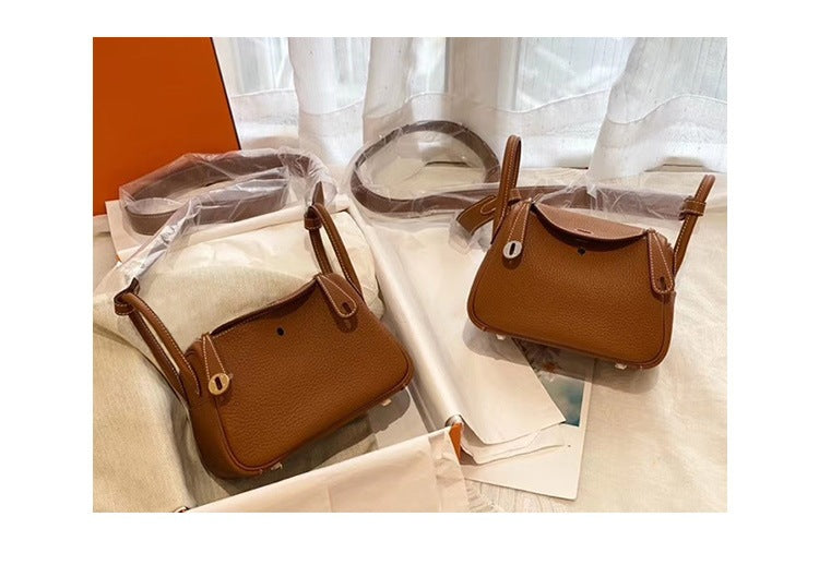 Fashion Trendy Portable Litchi Grain Cowhide Bags