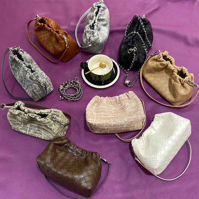 Women's Woven Cloud High-grade Pleated Chain Niche Shoulder Bags