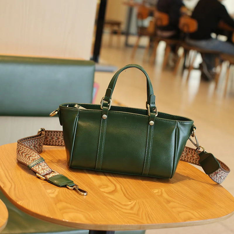 Women's High-grade Soft Leather Fashionable Retro Artistic Shoulder Bags