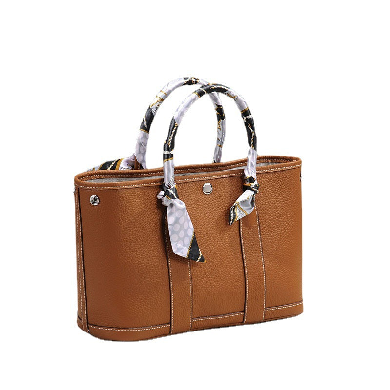 Women's Korean Style Simple Litchi Pattern Top Crossbody Bags
