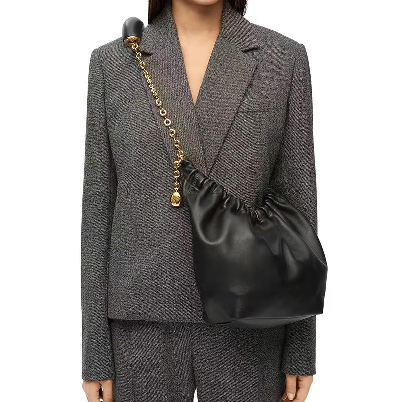 Squeeze High Texture Soft Cowhide Donut Crossbody Bags