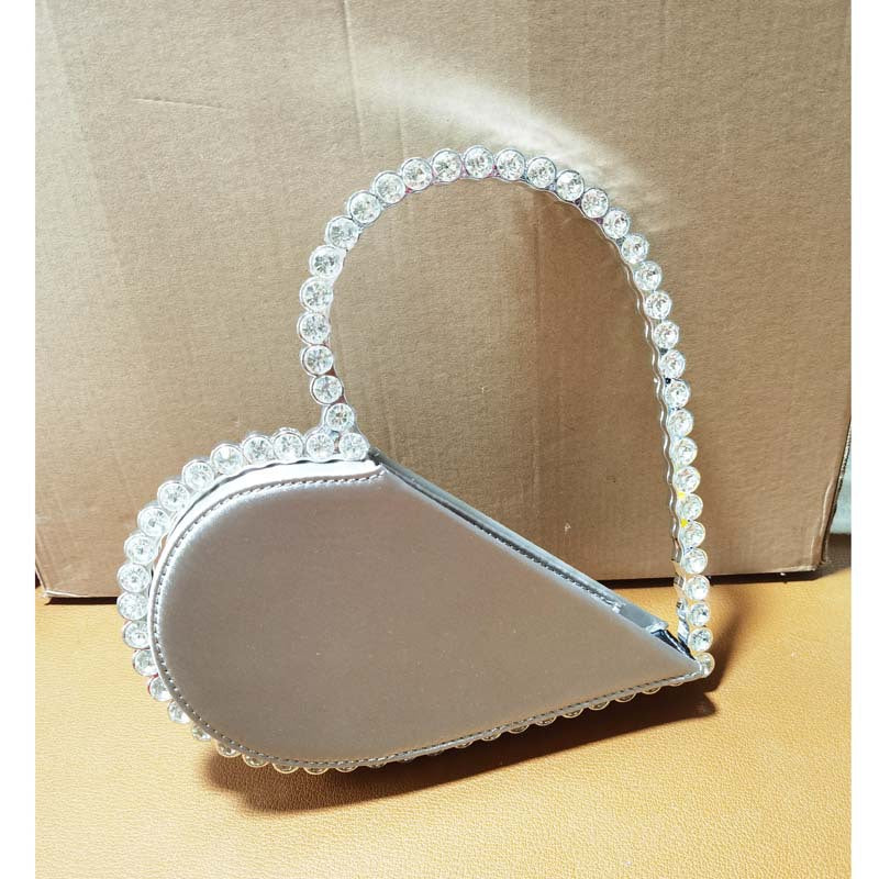 Women's Rhinestone Heart-shaped High-grade Hand Holding Diamond Evening Bags