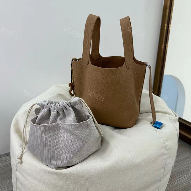 Women's Genuine Leather Vegetable Basket High-grade Design Handbags