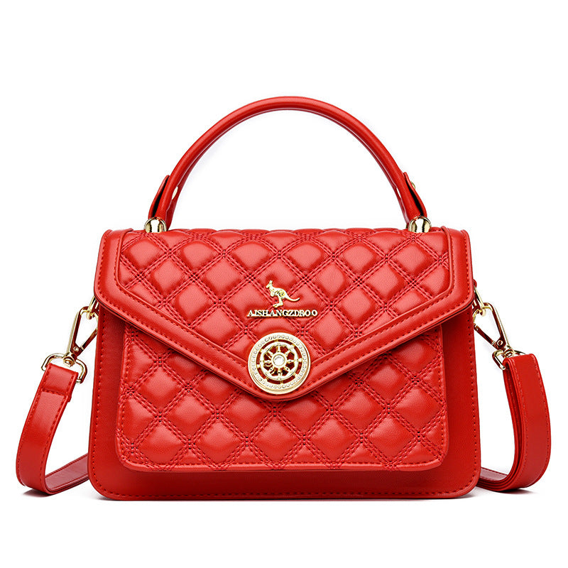 Women's Lucky Discussion Wide Strap Daily Rhombus Shoulder Bags