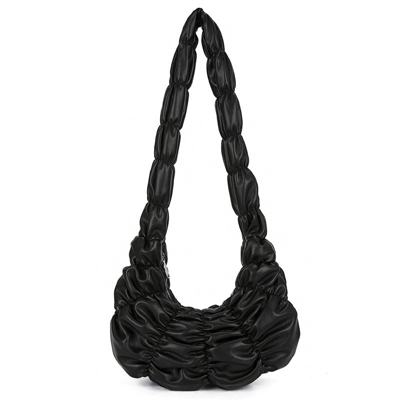 Women's Korean Style Cloud Pleated Underarm Sponge Shoulder Bags