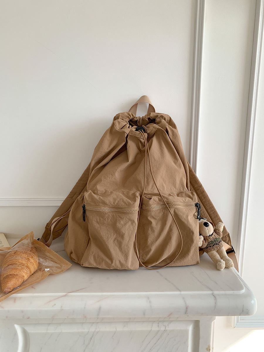 Pleated Female Design Nylon Large Capacity Backpacks
