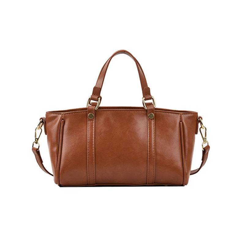 Women's High-grade Soft Leather Fashionable Retro Artistic Shoulder Bags