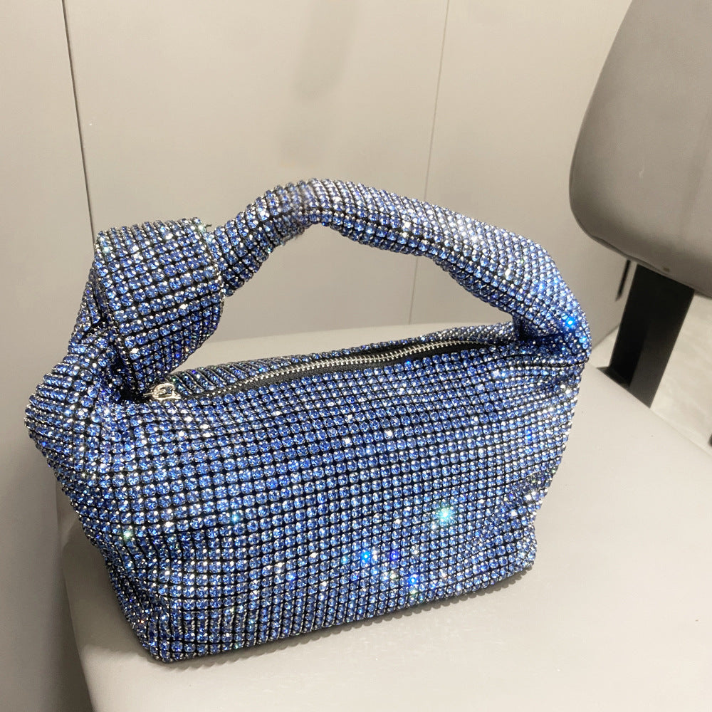 Women's Rhinestone Big Diamond Knotted Fashion Underarm Handbags